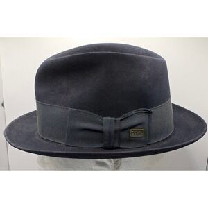 Vintage Dobbs Fifth Avenue Seville Jet 990 Fur Felt Fedora Hat Mens‎ Size 7 1/8
